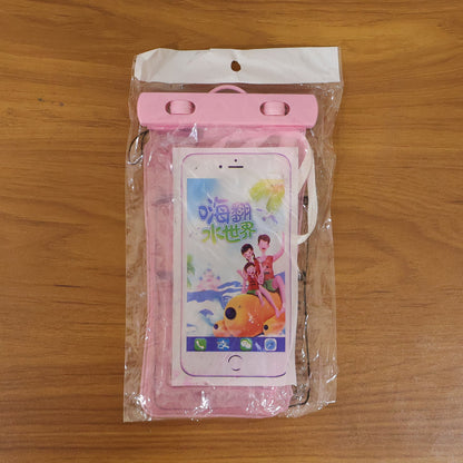 Universal pink waterproof mobile pouch