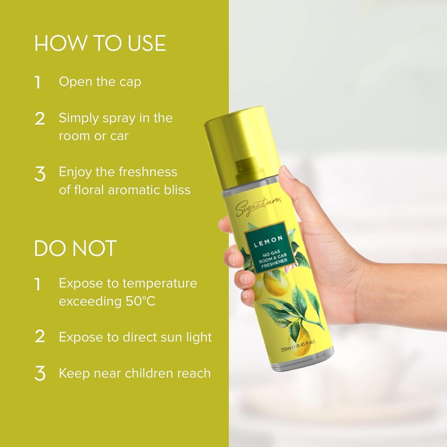 Signature Lemon Room & Car Freshener Spray 250 ML