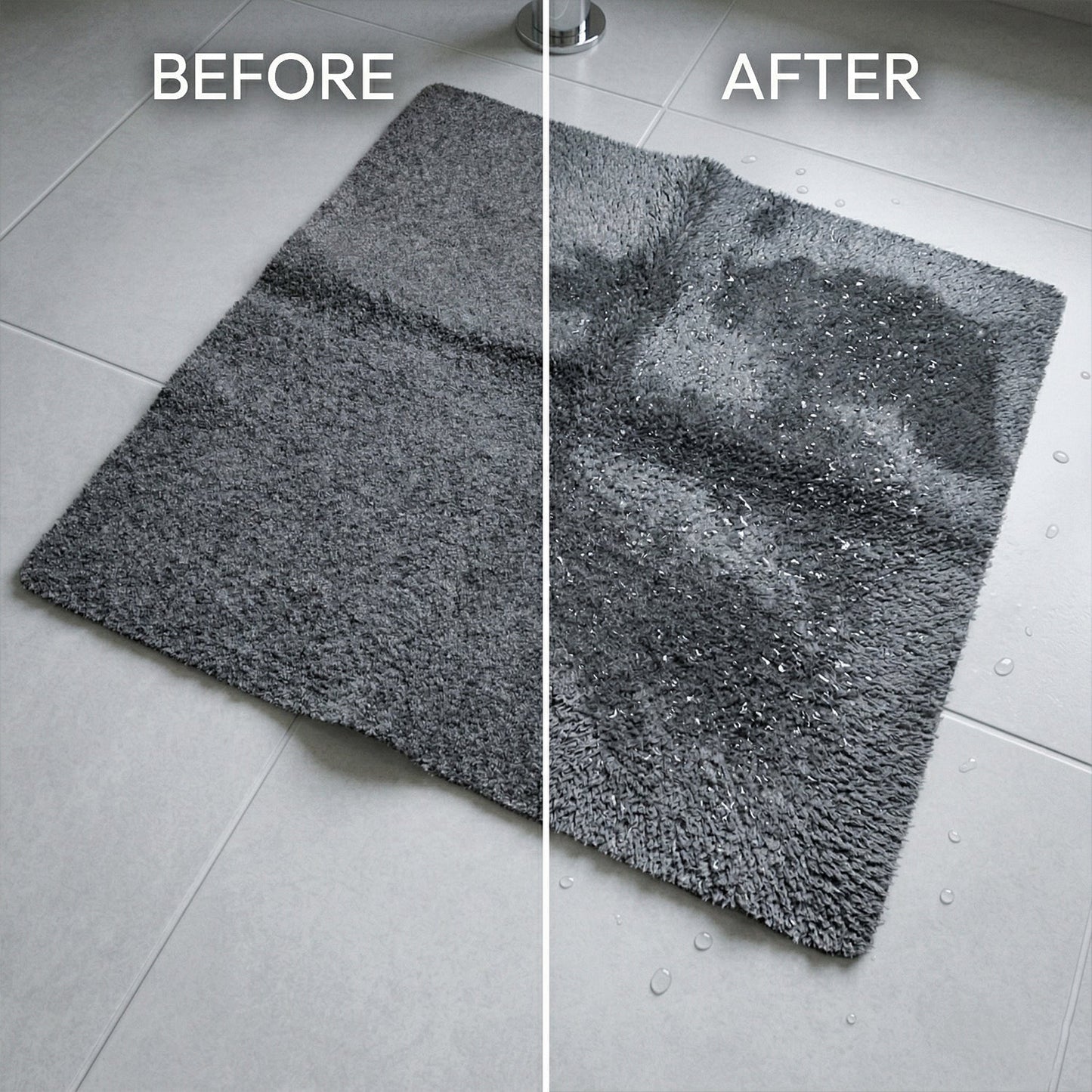 Ultra Soft Anti Slip Bathroom Floor Mat (1 Pc, 100x99 Cm)