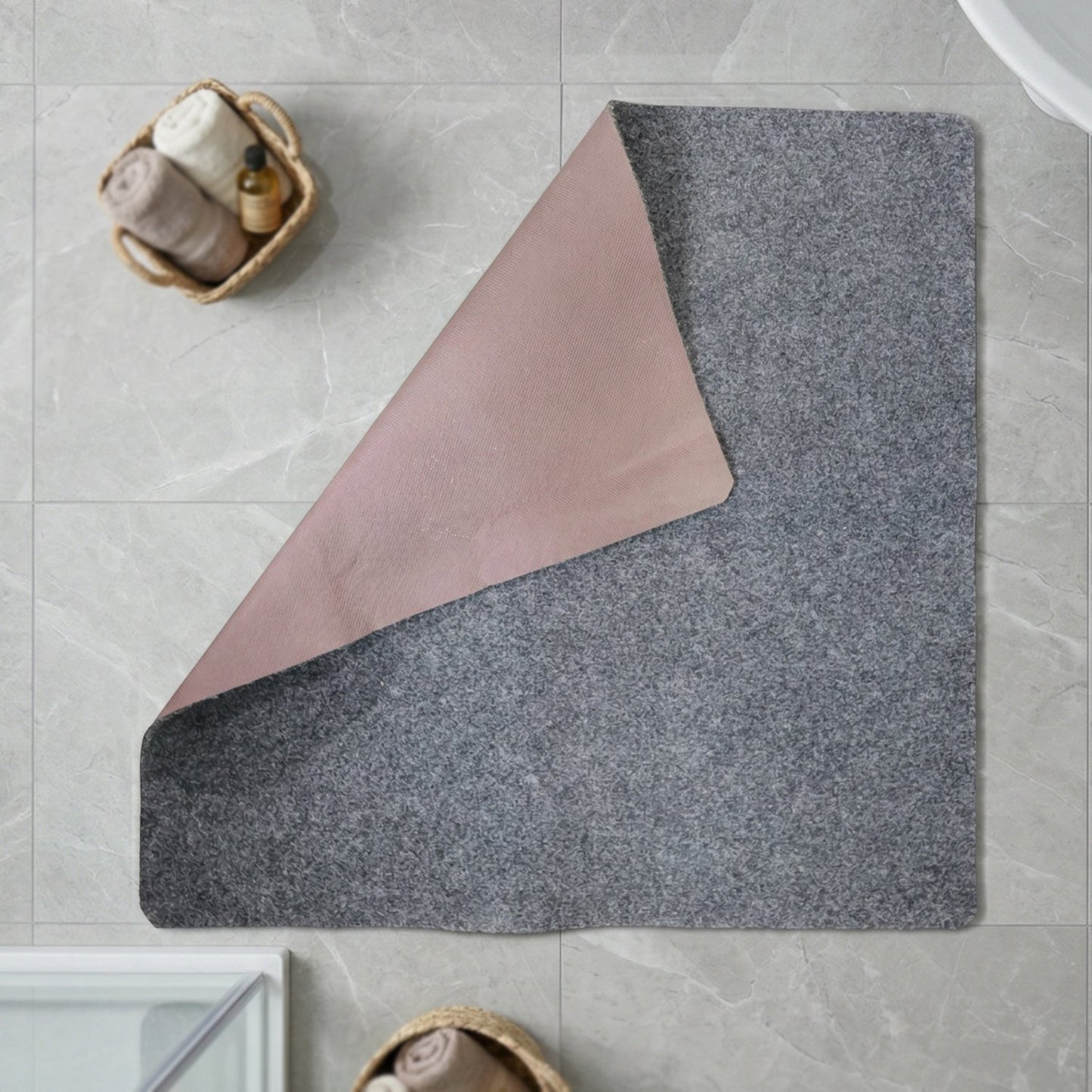 Ultra Soft Anti Slip Bathroom Floor Mat (1 Pc, 100x99 Cm)